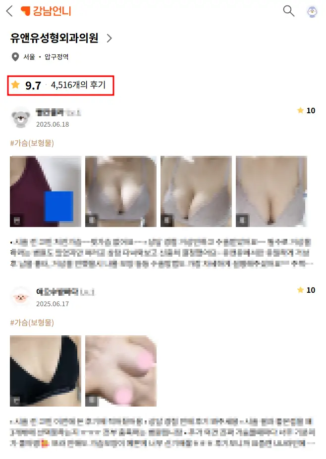 20여년 전부터 가슴성형만을 연구해온 기록들