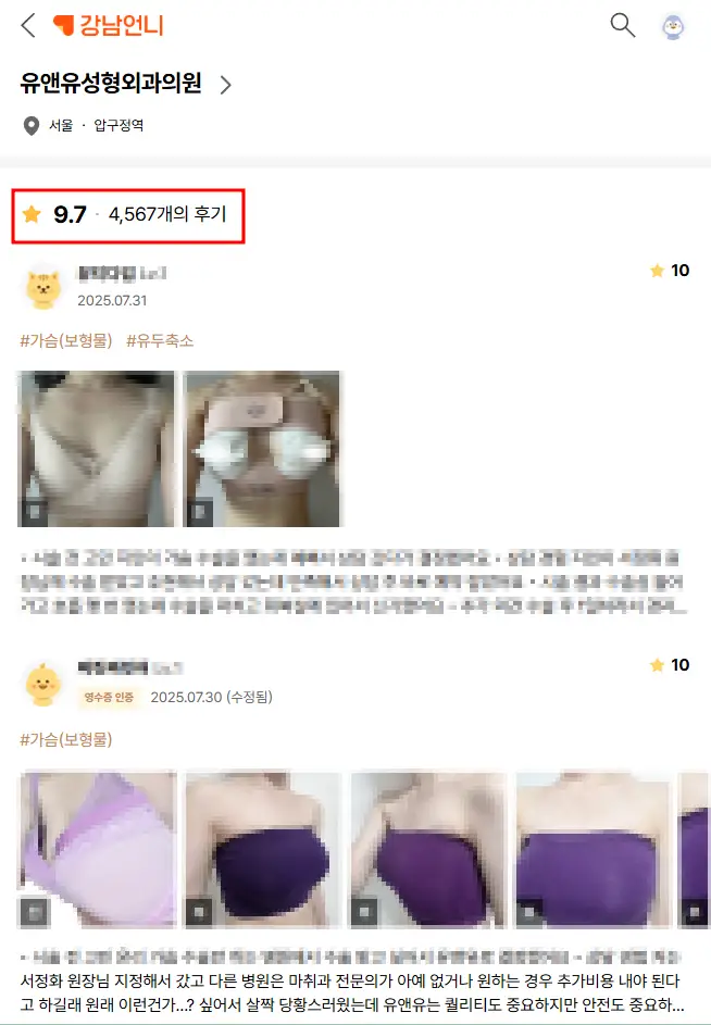 작년 기준 - 보형물 성형 3,023건 진행