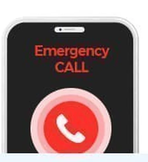 Emergency CALL 화면이 켜진 휴대폰