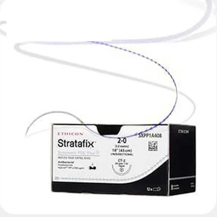 Ethicon Stratafix 2-0 봉합사 패키지와 봉합사
