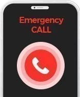 Emergency CALL 화면이 켜진 휴대폰