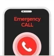 Emergency CALL 화면이 켜진 휴대폰