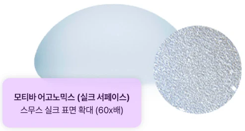 모티바 어고노믹스 (실크 서페이스) 스무스 실크 표면 확대 (60x배)