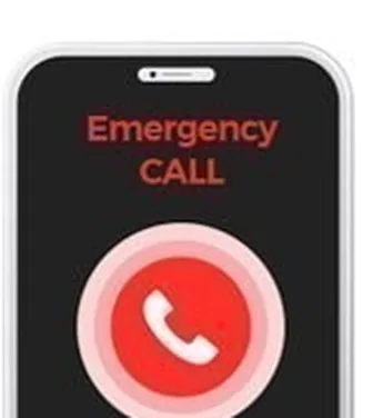 Emergency CALL 화면이 켜진 휴대폰