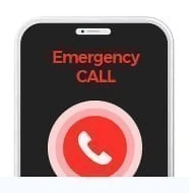 Emergency CALL 화면이 켜진 휴대폰